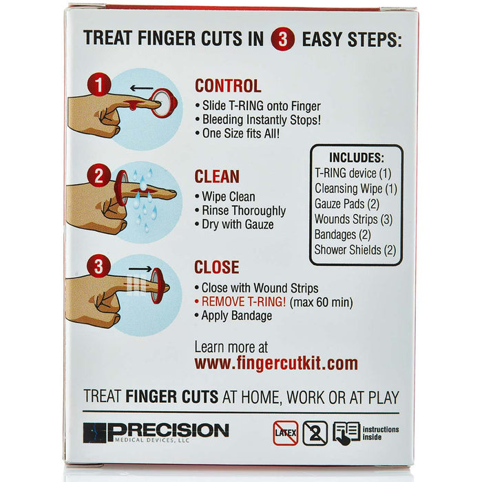 Finger Cut Kit, back of packaging