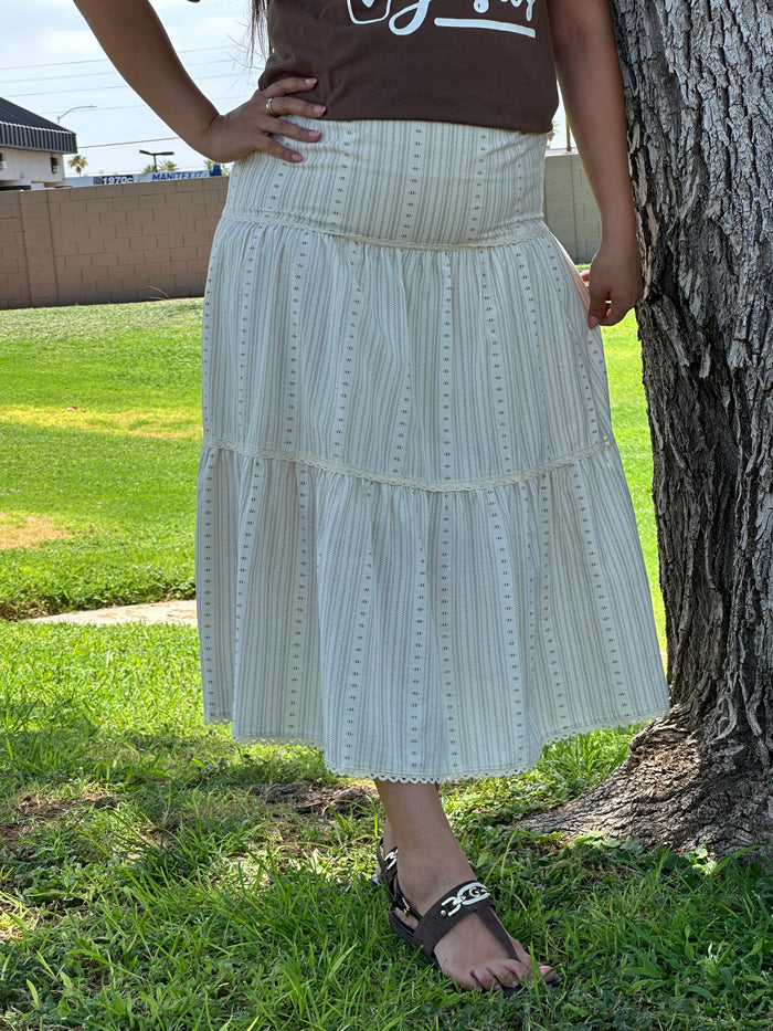 Tania Tiered A-Line Midi Skirt