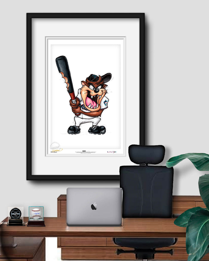 Taz On Deck x MLB Marlins Limited Edition Art Print
