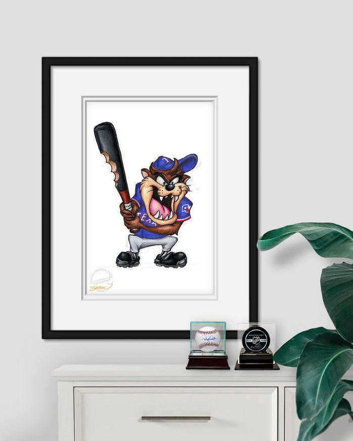 Taz on Deck x MLB Rangers Limited Edition Art Print