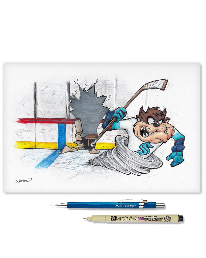 Tazmanian Line Change x NHL Kraken Tazmanian Devil Limited Edition Art Print