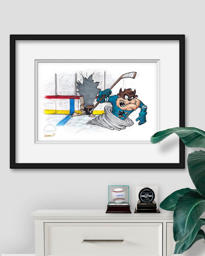 Tazmanian Line Change x NHL Sharks Tazmanian Devil Limited Edition Art Print