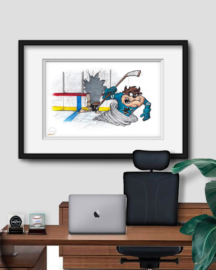 Tazmanian Line Change x NHL Sharks Tazmanian Devil Limited Edition Art Print