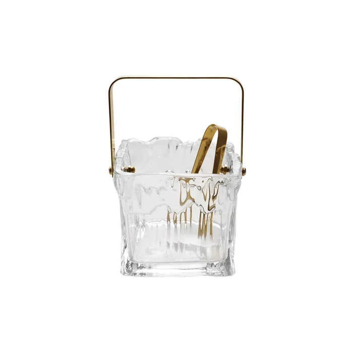 Textured Glass Ice Bucket