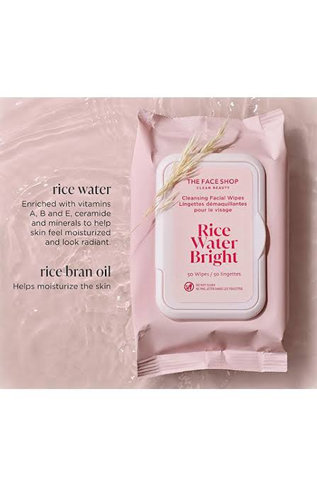 The Face Shop Rice Water Bright Cleaning Facial Wipe 50