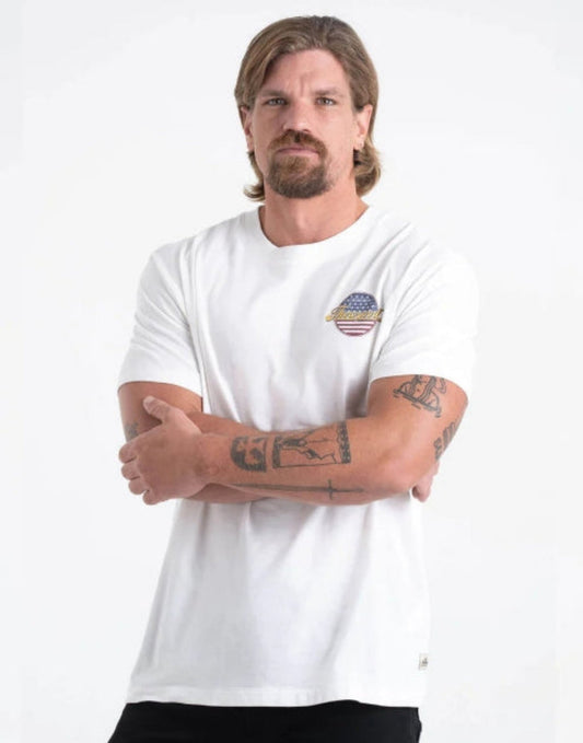 Thorogood Men's Freedom Eagle Graphic Short Sleeve T-Shirt T-Shirts Thorogood Vintage White 2XL Reg