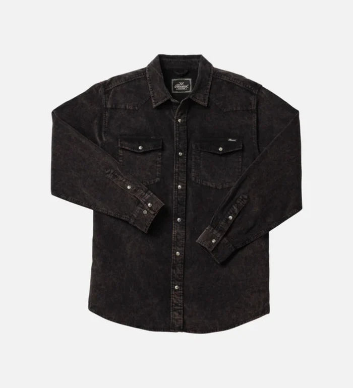 Thorogood Men's Wellington Corduroy Snap-Front Long Sleeve Work Shirt Work Shirts Thorogood Black 2XL Reg