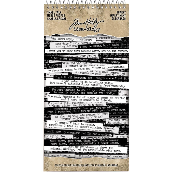 Tim Holtz Small Talk Wordstrip Stickers - Snarky