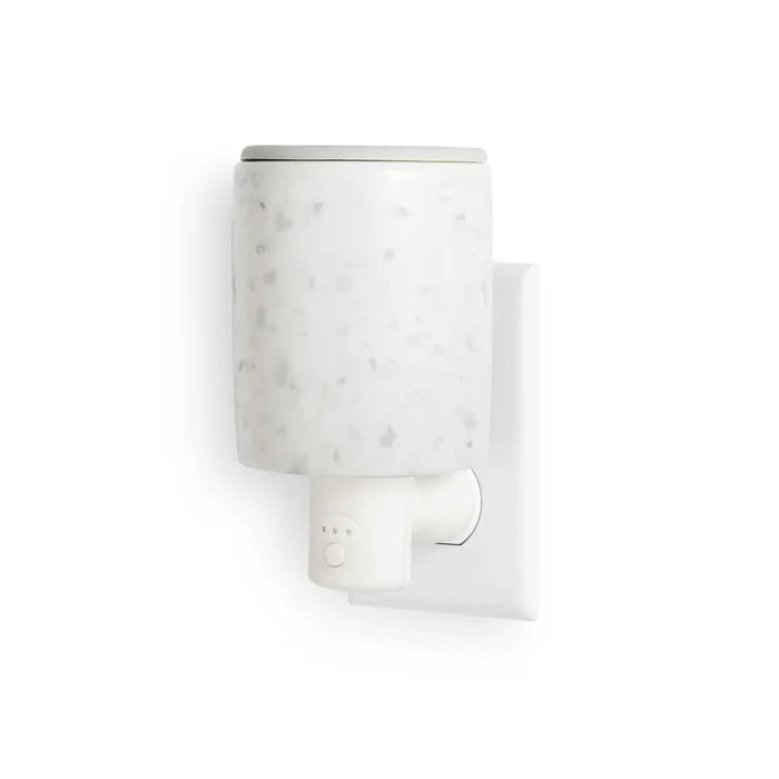 timer outlet wax warmer for wax melts - white terrazzo