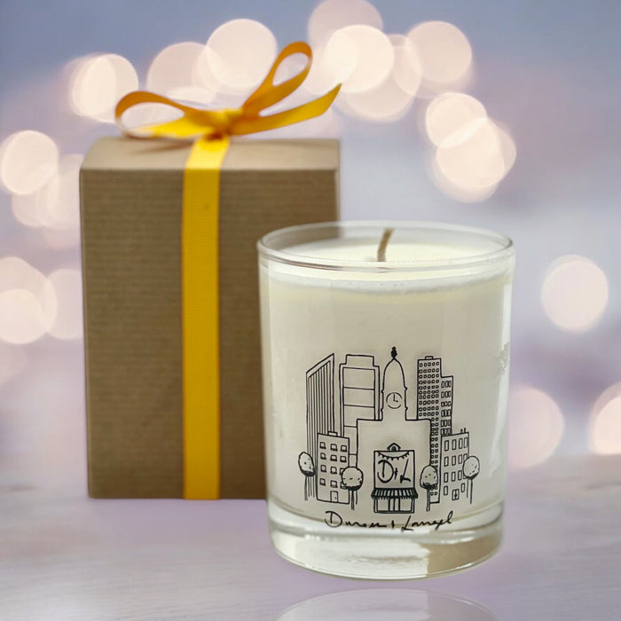 Tomato Leaf Candle - Philadelphia Skyline Glass