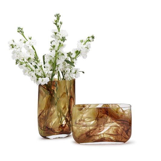 Tortoise Hand Blown Vase