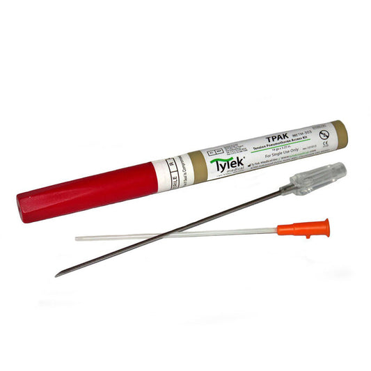 TPAK Needle Decompression Kit showing full kit and darts.