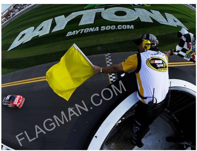 TrackFlag yellow race flag used by professional flaggers
