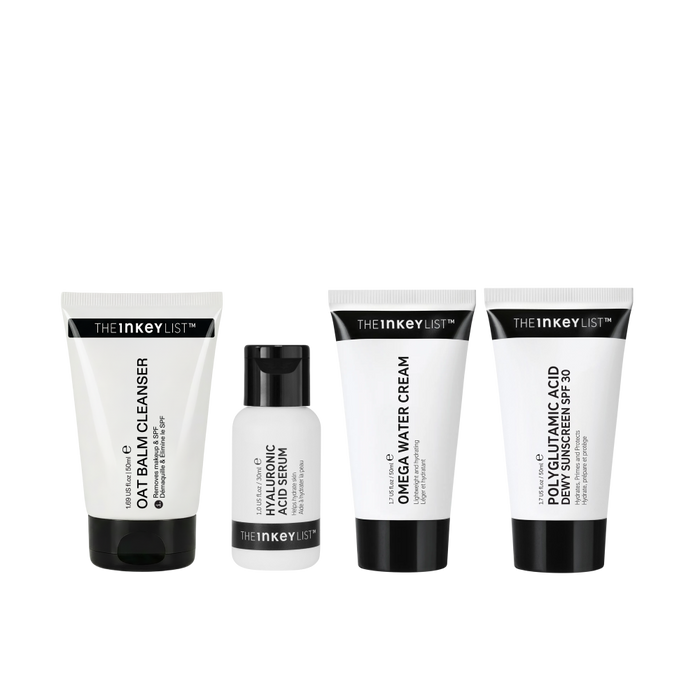Set of The Inkey List skincare products on a white background