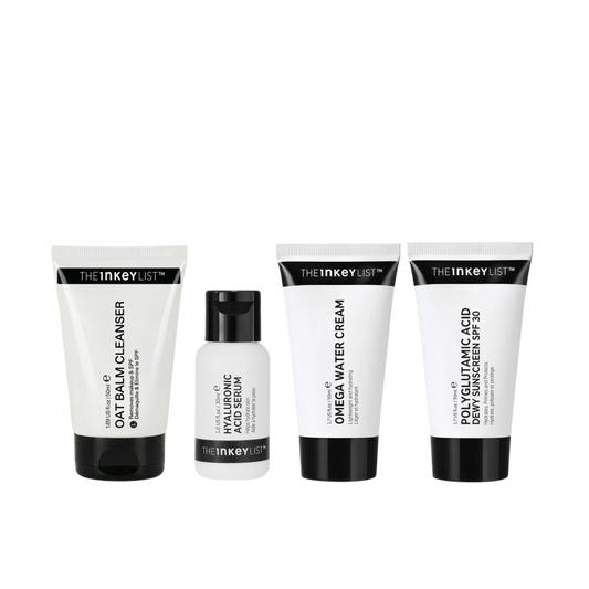 Set of The Inkey List skincare products on a white background