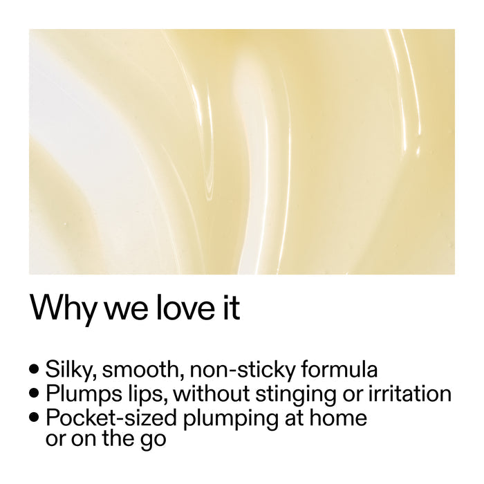 Silky smooth lip balm with text highlighting its features