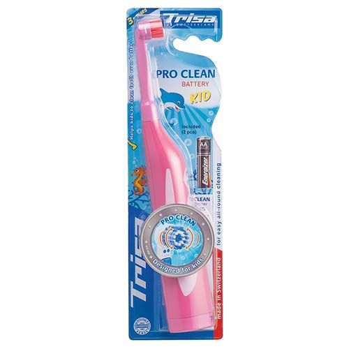 Trisa Pro Clean Battery Tooth Brush - Pink 1Piece - Makkah Pharmacy