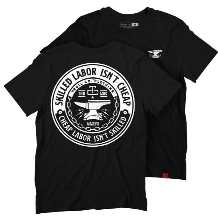Troll Co. Men's "Skilled Labor Isn't Cheap" Graphic Short Sleeve T-Shirt T-Shirts Troll Co. Black 2XL Reg