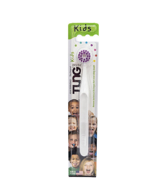 Tung Kids White & Purple Tongue Brush Cleaner, 1 Piece - Makkah Pharmacy