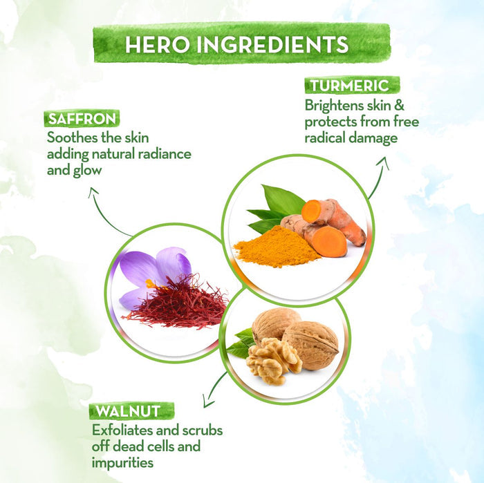 Ubtan Body Scrub with Turmeric and Saffron key ingredients
