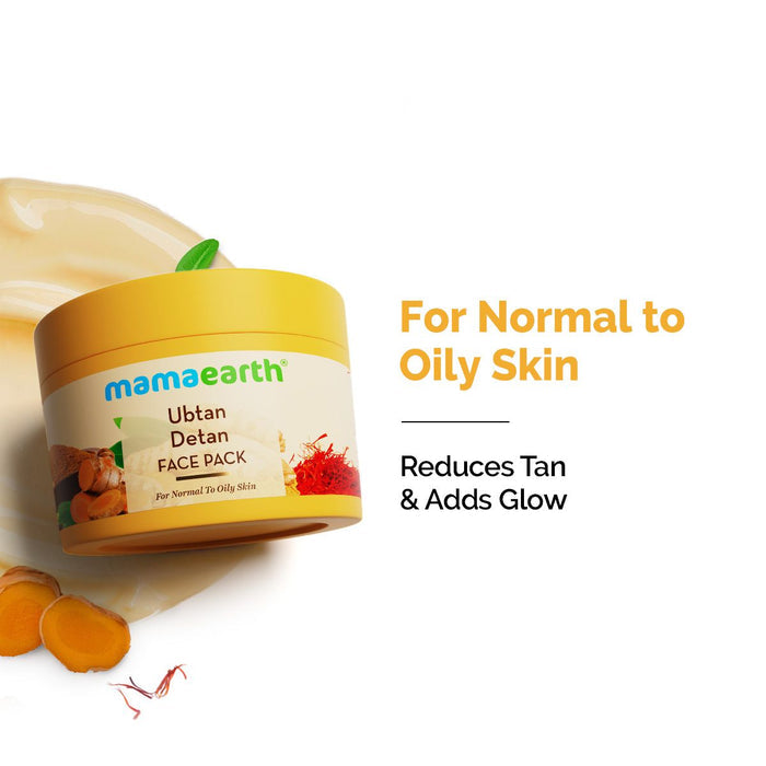 Ubtan Detan Face Pack with Turmeric & Saffron for Normal to Oily Skin - 200 g