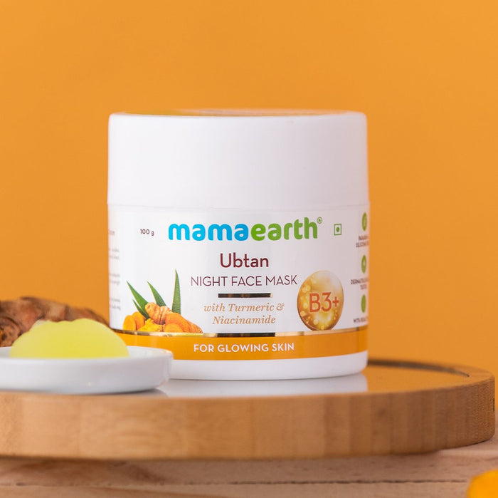 Ubtan Night Face Mask with Turmeric and Niacinamide for Glowing Skin - 100 g