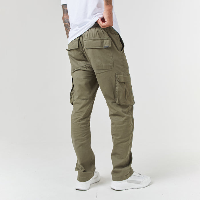 Khaki green utility pants for men