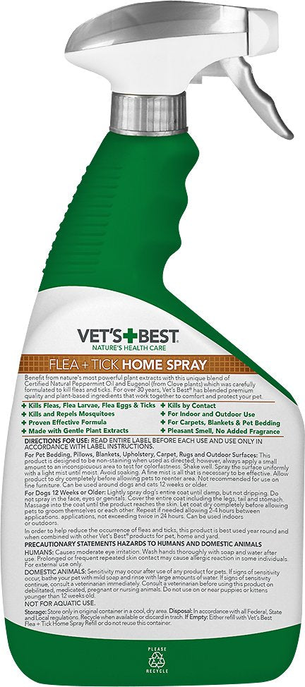 Vet's Best Indoor Flea & Tick Spray for Dogs & Cats