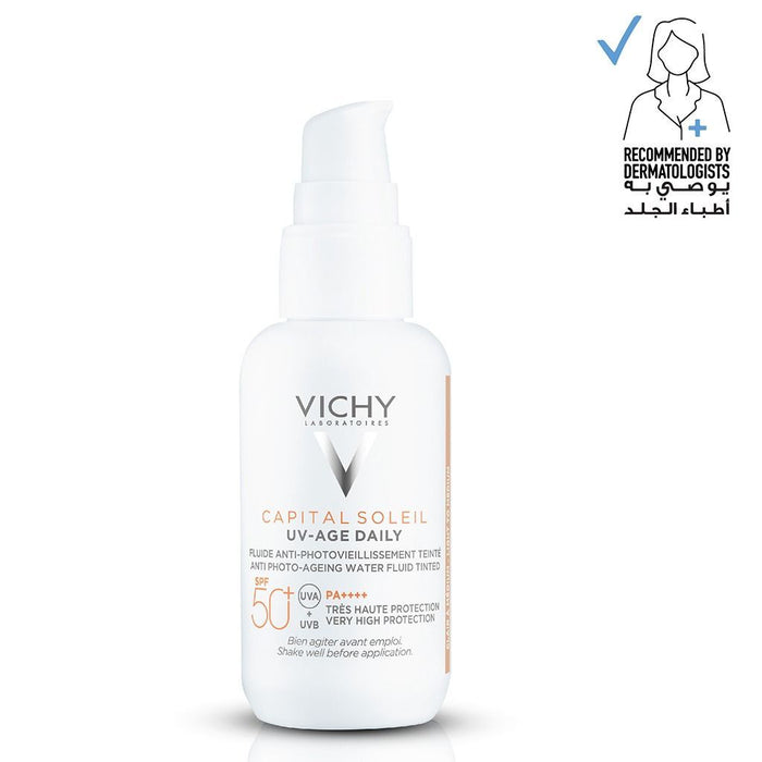 Vichy Capital Soleil UV - Age Tinted Anti Ageing Sunscreen SPF 50+ with Niacinamide, 40ml - Makkah Pharmacy