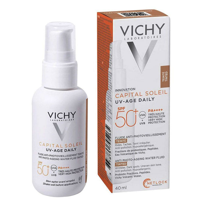 Vichy Capital Soleil UV - Age Tinted Anti Ageing Sunscreen SPF 50+ with Niacinamide, 40ml - Makkah Pharmacy