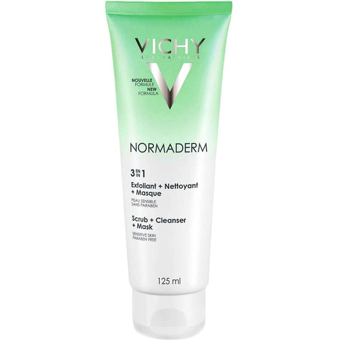 Vichy Normaderm 3 In 1 Scrub+Cleanser+Mask 125 ML - Makkah Pharmacy