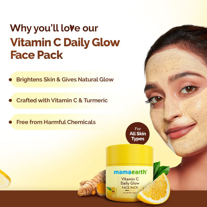Vitamin C Daily Glow Face Pack with Vitamin C & Turmeric for Illuminating Skin - 100 g