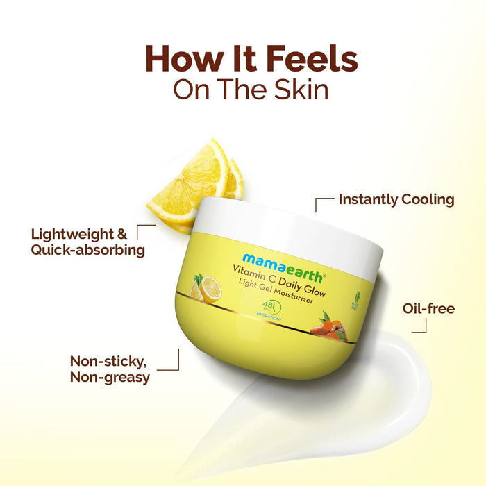 Vitamin C Daily Glow Light Gel Moisturizer with Vitamin C & Turmeric for Skin Brightening - 200 g