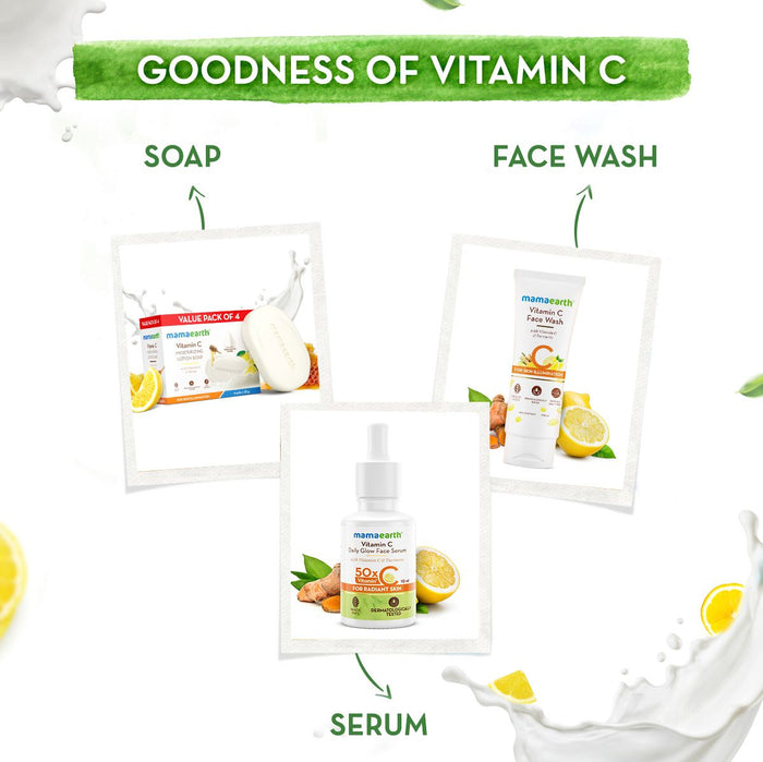 Vitamin C Moisturizing Lotion Soap with Vitamin C & Honey for Skin Illumination (Pack Of 4) - 125 g X 4