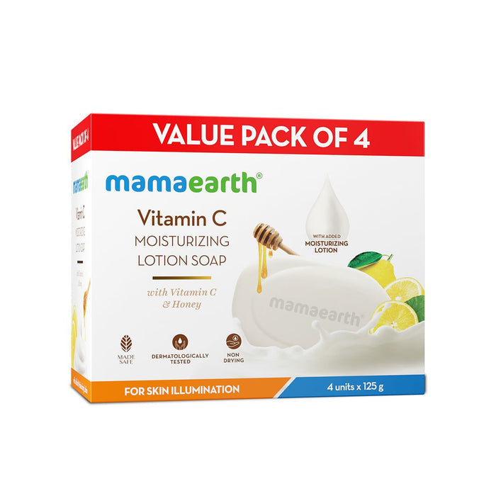 Vitamin C Moisturizing Lotion Soap with Vitamin C & Honey for Skin Illumination (Pack Of 4) - 125 g X 4