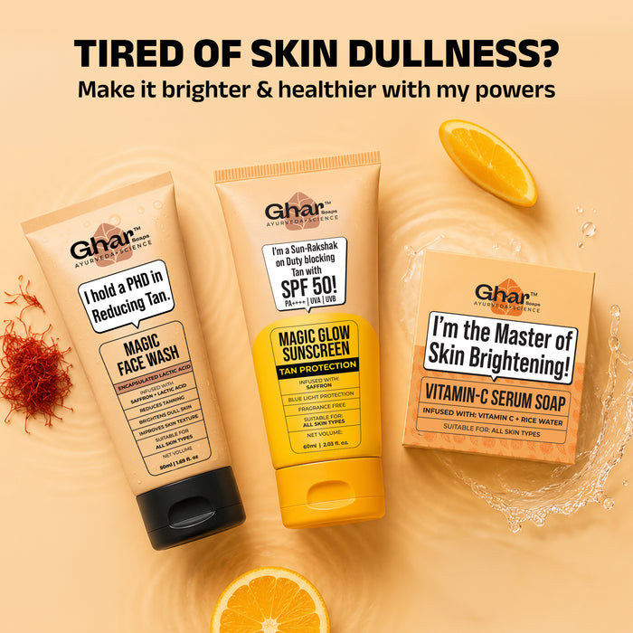 Vitamin c soap + Magic face wash 50ml + sunscreen 60ml  Combo