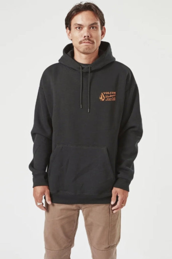 Volcom Men's Logo Graphic Fleece Pullover Hoodie Sweatshirts & Hoodies Volcom Black 2XL Reg