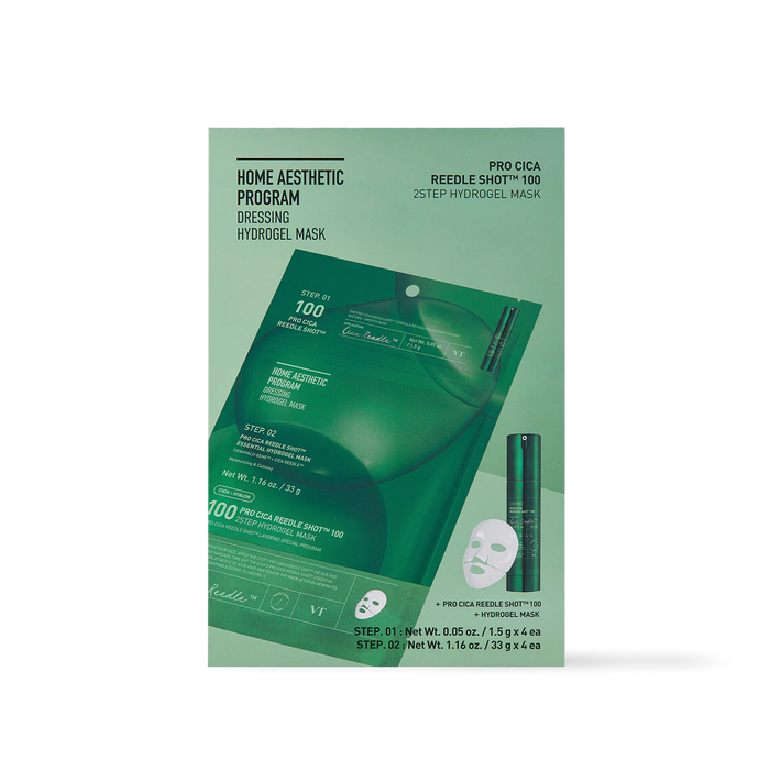 [VT Cosmetics] PRO CICA Reedle Shot 100 2STEP Hydrogel Mask 4ea-Luxiface.com