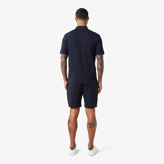 Waffle Knit Zip Polo | Dark Navy