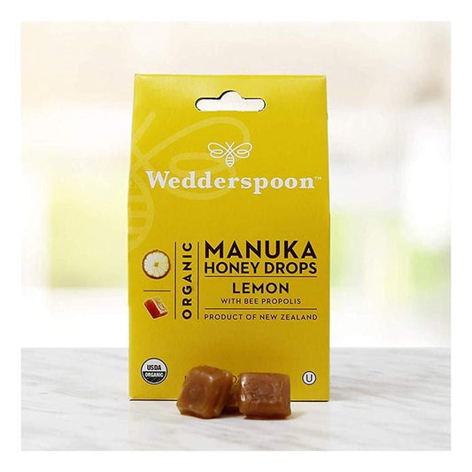 Wedderspoon Organic Manuka Honey Drops Lemon 120g 20's Wedderspoon