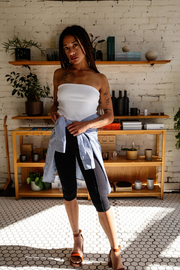 White Rib Tube Top