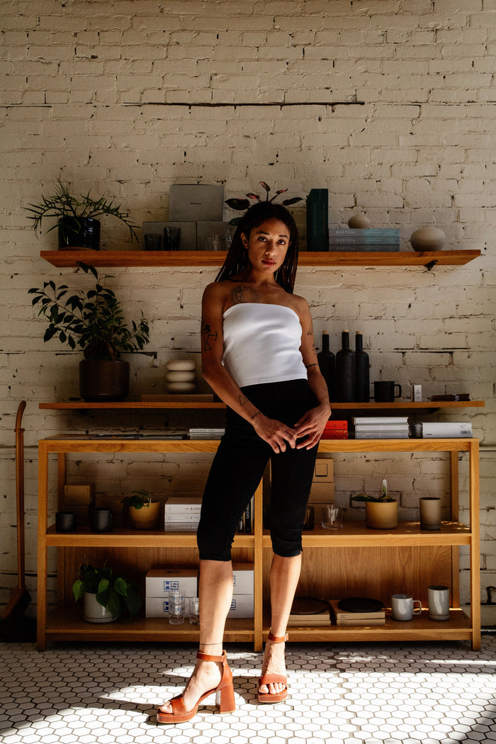 White Rib Tube Top