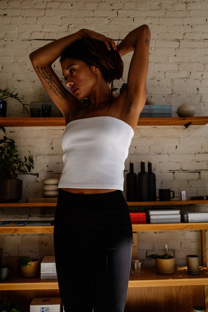 White Rib Tube Top