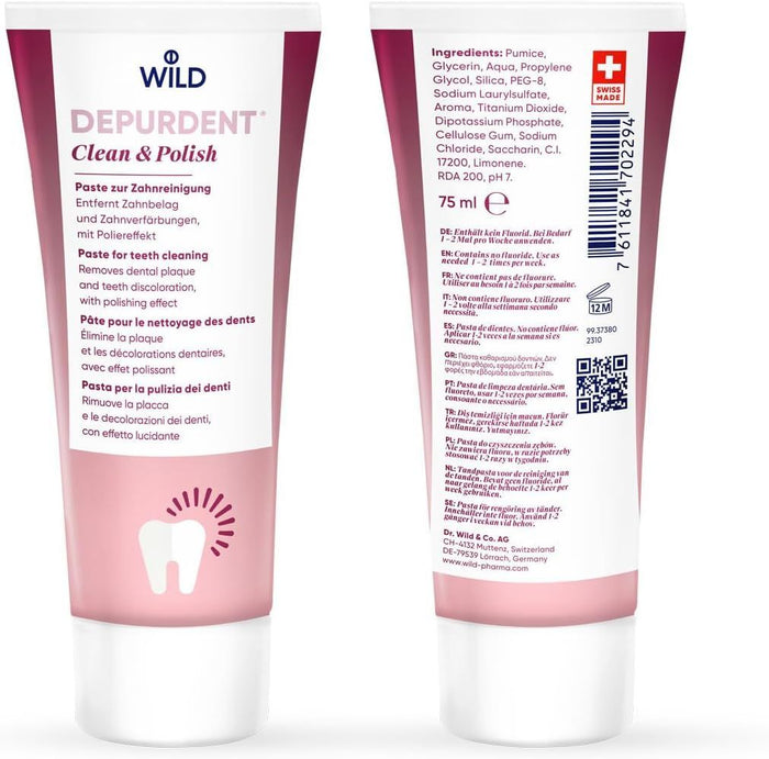 Wild Depurdent Clean & Polish Paste for Teeth Cleaning, 75ml - Makkah Pharmacy