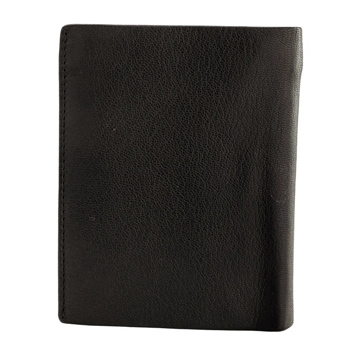WINGS Męski portfel ze skóry naturalnej Black LEATHER COLLECTION