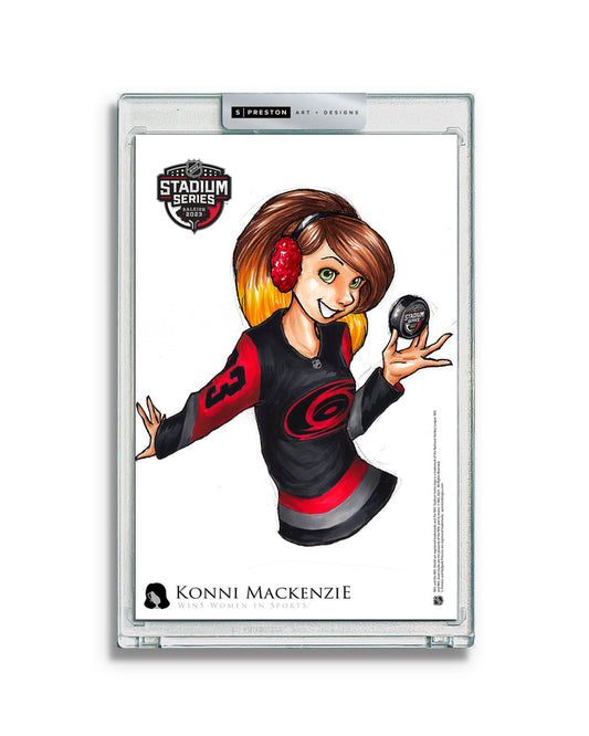 WinS® NHL Konni Mackenzie 2023 Stadium Series Hurricanes Jersey Limited Edition Art Slab
