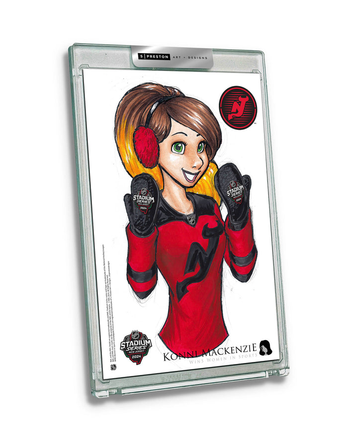 WinS® NHL Konni Mackenzie 2024 Stadium Series Limited Edition Art Slab - New Jersey Devils