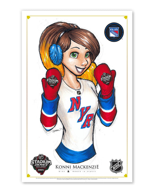 WinS® NHL Konni Mackenzie 2024 Stadium Series New York Rangers Poster Print
