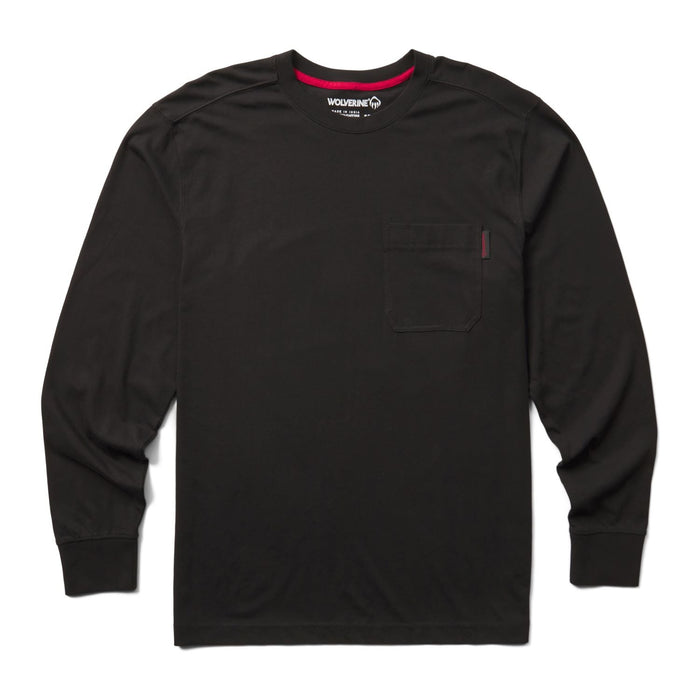 Wolverine Men's Classic Long Sleeve Pocket T-Shirt Long Sleeve T-Shirts Wolverine Black 2XL Reg