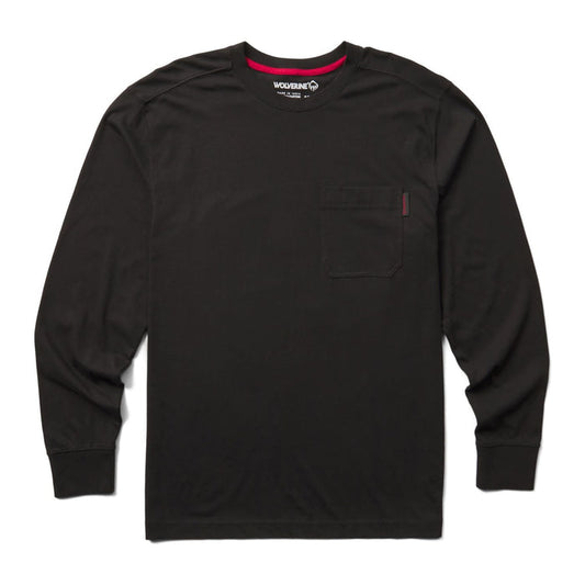 Wolverine Men's Classic Long Sleeve Pocket T-Shirt Long Sleeve T-Shirts Wolverine Black 2XL Reg